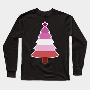 Christmas Tree LGBT Flag Lipstick Lesbians Long Sleeve T-Shirt